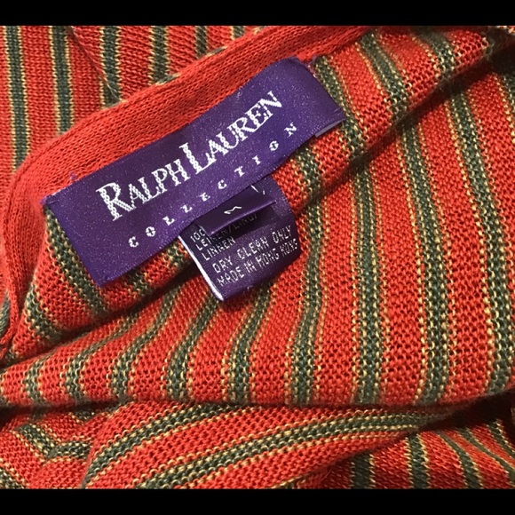 RALPH LAUREN PURPLE LABEL LONGLINE LINEN CARDI MED - Picture 7 of 7